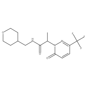 N-[(oxan-4-yl)methyl]-2-[6-oxo-3-(trifluoromethyl)-1,6-dihydropyridazin-1-yl]propanamide结构式