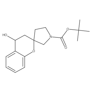 Tert-butyl 4-hydroxy-3,4-dihydrospiro[1-benzopyran-2,3'-pyrrolidine]-1'-carboxylate结构式