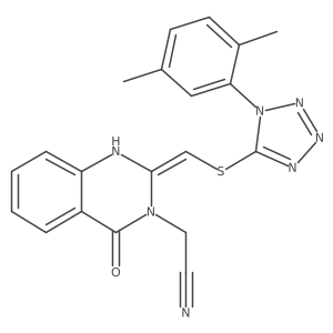 2-[2-({[1-(2,5-dimethylphenyl)-1H-1,2,3,4-tetrazol-5-yl]sulfanyl}methylidene)-4-oxo-1,2,3,4-tetrahydroquinazolin-3-yl]acetonitrile Structure