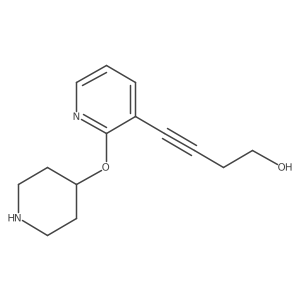 4-[2-(Piperidin-4-yloxy)pyridin-3-yl]but-3-yn-1-ol结构式
