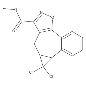 Methyl 9,9-dichloro-8,8A,9,9A-tetrahydrobenzo[3,4]cyclopropa[5,6]cyclohepta[1,2-D]isoxazole-7-carboxylate Structure