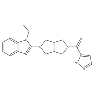 1-ethyl-2-[5-(1H-pyrazole-3-carbonyl)-octahydropyrrolo[3,4-c]pyrrol-2-yl]-1H-1,3-benzodiazole结构式