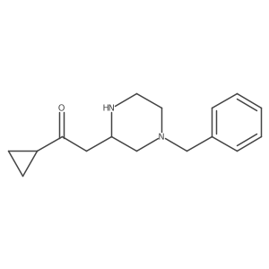 2-(4-Benzylpiperazin-2-yl)-1-cyclopropylethan-1-one Structure