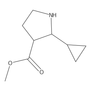 Methyl (2S,3R)-2-cyclopropylpyrrolidine-3-carboxylate结构式