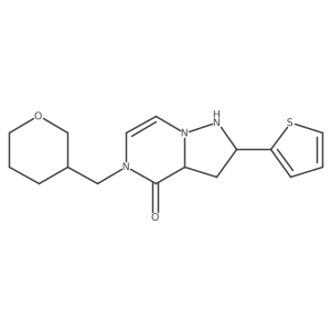5-(Oxan-3-ylmethyl)-2-thiophen-2-yl-1,2,3,3a-tetrahydropyrazolo[1,5-a]pyrazin-4-one Structure