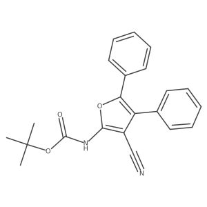 tert-butyl N-(3-cyano-4,5-diphenylfuran-2-yl)carbamate结构式
