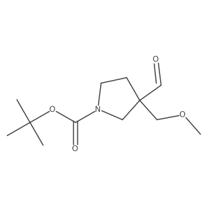 Tert-butyl 3-formyl-3-(methoxymethyl)pyrrolidine-1-carboxylate结构式