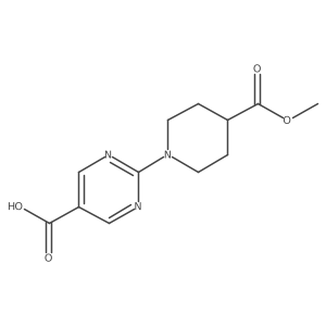 2-[4-(Methoxycarbonyl)piperidin-1-yl]pyrimidine-5-carboxylic acid Structure