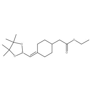 Ethyl 2-[4-[(4,4,5,5-tetramethyl-1,3,2-dioxaborolan-2-yl)methylidene]cyclohexyl]acetate Structure