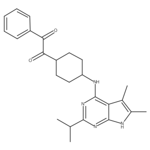 1-[4-[(5,6-dimethyl-2-propan-2-yl-7H-pyrrolo[2,3-d]pyrimidin-4-yl)amino]cyclohexyl]-2-phenylethane-1,2-dione Structure