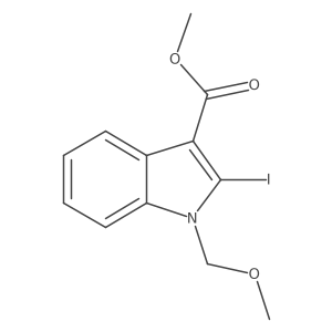 1h-Indole-3-carboxylic acid,2-iodo-1-(methoxymethyl)-,methyl ester Structure