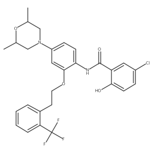 Benzamide,5-chloro-n-[4-(2,6-dimethyl-4-morpholinyl)-2-[2-[2-(trifluoromethyl)phenyl]ethoxy]phenyl]-2-hydroxy- Structure