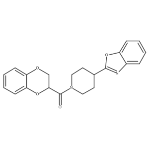 2-[1-(2,3-Dihydro-1,4-benzodioxin-2-ylcarbonyl)piperidin-4-yl]-1,3-benzoxazole结构式