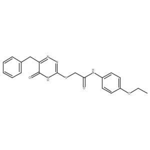 N-(4-ethoxyphenyl)-2-[5-hydroxy-6-benzyl(1,2,4-triazin-3-ylthio)]acetamide Structure