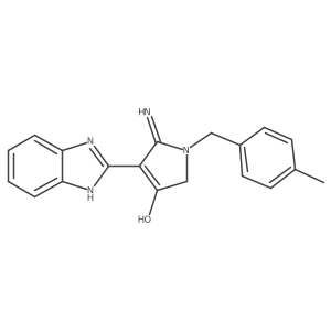 5-amino-4-(1H-benzo[d]imidazol-2-yl)-1-(4-methylbenzyl)-1H-pyrrol-3(2H)-one结构式