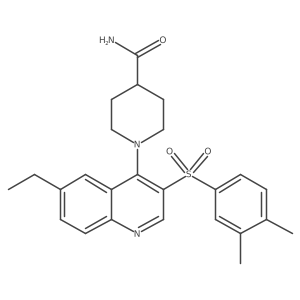 1-(3-((3,4-Dimethylphenyl)sulfonyl)-6-ethylquinolin-4-yl)piperidine-4-carboxamide结构式