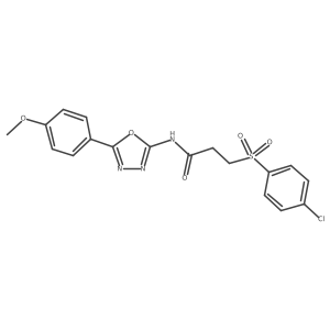 3-((4-chlorophenyl)sulfonyl)-N-(5-(4-methoxyphenyl)-1,3,4-oxadiazol-2-yl)propanamide Structure