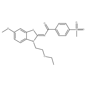 (Z)-N-(3-(2-ethoxyethyl)-6-methoxybenzo[d]thiazol-2(3H)-ylidene)-4-(methylsulfonyl)benzamide结构式