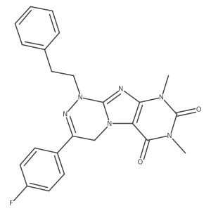 3-(4-fluorophenyl)-7,9-dimethyl-1-phenethyl-7,9-dihydro-[1,2,4]triazino[3,4-f]purine-6,8(1H,4H)-dione Structure