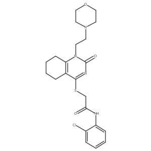 N-(2-chlorophenyl)-2-((1-(2-morpholinoethyl)-2-oxo-1,2,5,6,7,8-hexahydroquinazolin-4-yl)thio)acetamide结构式