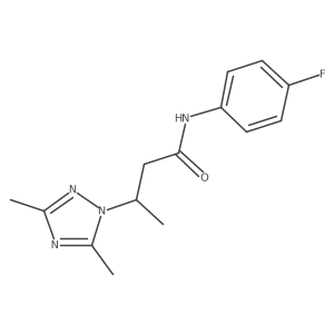3-(3,5-dimethyl-1H-1,2,4-triazol-1-yl)-N-(4-fluorophenyl)butanamide结构式