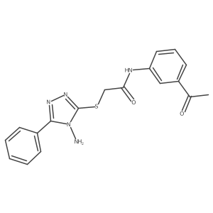 N-(3-acetylphenyl)-2-[(4-amino-5-phenyl-4H-1,2,4-triazol-3-yl)sulfanyl]acetamide结构式