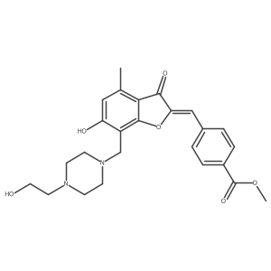(Z)-methyl 4-((6-hydroxy-7-((4-(2-hydroxyethyl)piperazin-1-yl)methyl)-4-methyl-3-oxobenzofuran-2(3H)-ylidene)methyl)benzoate Structure