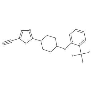 2-{4-[2-(Trifluoromethyl)phenoxy]piperidin-1-yl}-1,3-thiazole-5-carbonitrile Structure