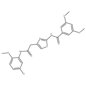 N-(4-(2-((5-chloro-2-methoxyphenyl)amino)-2-oxoethyl)thiazol-2-yl)-3,5-dimethoxybenzamide结构式