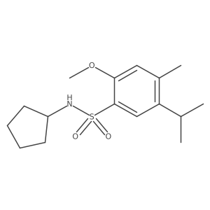 N-cyclopentyl-5-isopropyl-2-methoxy-4-methylbenzenesulfonamide结构式