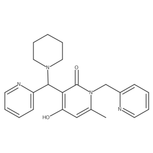 4-hydroxy-6-methyl-3-(piperidin-1-yl(pyridin-2-yl)methyl)-1-(pyridin-2-ylmethyl)pyridin-2(1H)-one结构式