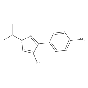 {4-[4-bromo-1-(1-methylethyl)-1H-pyrazol-3-yl]phenyl}amine Structure