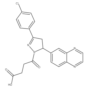 4-(3-(4-chlorophenyl)-5-(quinoxalin-6-yl)-4,5-dihydro-1H-pyrazol-1-yl)-4-oxobutanoic acid结构式