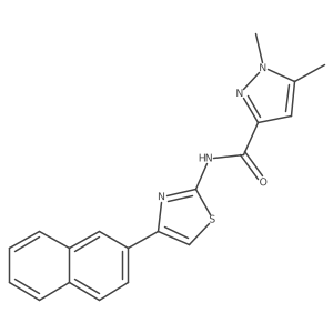 1,5-dimethyl-N-(4-(naphthalen-2-yl)thiazol-2-yl)-1H-pyrazole-3-carboxamide Structure