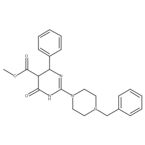 Methyl 2-(4-benzylpiperazin-1-yl)-4-oxo-6-phenyl-1,4,5,6-tetrahydropyrimidine-5-carboxylate结构式