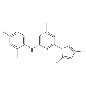 2-(3,5-dimethyl-1H-pyrazol-1-yl)-N-(2,4-dimethylphenyl)-6-methylpyrimidin-4-amine Structure