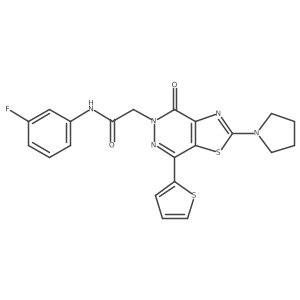 N-(3-fluorophenyl)-2-(4-oxo-2-(pyrrolidin-1-yl)-7-(thiophen-2-yl)thiazolo[4,5-d]pyridazin-5(4H)-yl)acetamide Structure