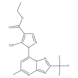 ethyl 5-amino-1-(5-methyl-2-(trifluoromethyl)-[1,2,4]triazolo[1,5-a]pyrimidin-7-yl)-1H-pyrazole-4-carboxylate结构式