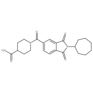 1-[(2-cycloheptyl-1,3-dioxo-2,3-dihydro-1H-isoindol-5-yl)carbonyl]piperidine-4-carboxamide Structure