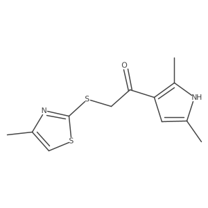 1-(2,5-Dimethyl-1h-pyrrol-3-yl)-2-((4-methylthiazol-2-yl)thio)ethan-1-one Structure