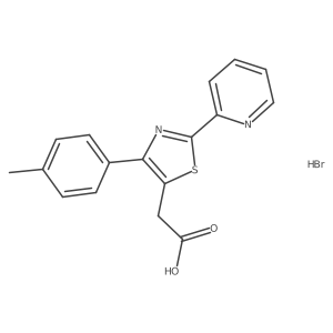 2-[4-(4-Methylphenyl)-2-(pyridin-2-yl)-1,3-thiazol-5-yl]acetic acid hydrobromide Structure