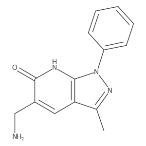 5-(Aminomethyl)-3-methyl-1-phenyl-1,7-dihydro-6H-pyrazolo[3,4-b]pyridin-6-one结构式