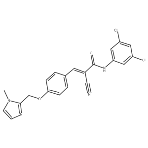 (E)-2-cyano-N-(3,5-dichlorophenyl)-3-[4-[(1-methylimidazol-2-yl)methoxy]phenyl]prop-2-enamide结构式