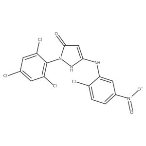 5-[(2-Chloro-5-nitrophenyl)amino]-1,2-dihydro-2-(2,4,6-trichlorophenyl)-3H-pyrazol-3-one结构式