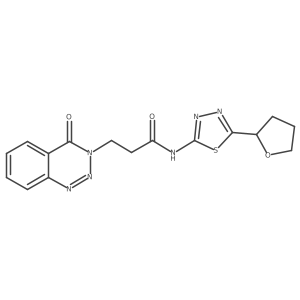 3-(4-oxo-1,2,3-benzotriazin-3(4H)-yl)-N-[(2Z)-5-(tetrahydrofuran-2-yl)-1,3,4-thiadiazol-2(3H)-ylidene]propanamide结构式