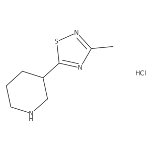 3-Methyl-5-(piperidin-3-yl)-1,2,4-thiadiazole hydrochloride结构式