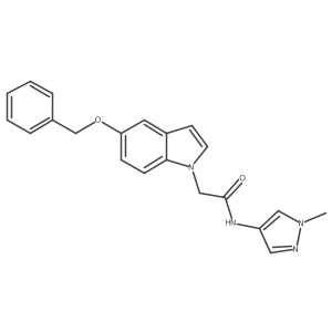 2-(5-(benzyloxy)-1H-indol-1-yl)-N-(1-methyl-1H-pyrazol-4-yl)acetamide结构式