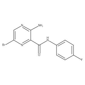 3-amino-6-bromo-N-(4-fluorophenyl)pyrazine-2-carboxamide Structure