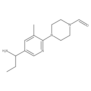 4-(5-(1-Aminopropyl)-3-methylpyridin-2-yl)piperazine-1-carbaldehyde结构式