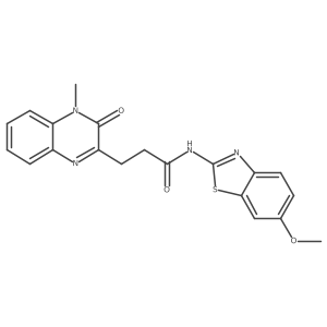 N-(6-methoxy-1,3-benzothiazol-2-yl)-3-(4-methyl-3-oxo-3,4-dihydroquinoxalin-2-yl)propanamide结构式